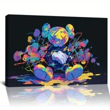 Framed-KAW Graffiti Art Canvas, Super Cool Personalized Poster, Creative Home Wall Decor, Suitable For Bedroom, Dining Room, Living Room, Office, And Other Wall Decorations