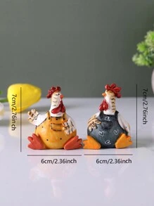 1pc Resin Creative Easter Chicken Figurine, Home Decor, Holiday Decoration, Living Room, Bedroom, Study, TV Cabinet, Dining Table Ornament Gifts Birthday Graduation - Multicolor - View 5