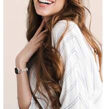 Microfiber Leather Strap Compatible With 38/40/41/42/44/45/46/49mm Compatible With Apple Watch Strap Ultra/Se10/9/8/7/6/5/4/3/2/1 - Starlight White - View 4