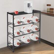4-Tier Water Jug Rack, Water Rack Stand For Home, Office, Restaurant Water Jug Holder, - Black - View 2
