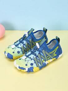 Special Offer Kids & Teens Boys/Girls Beach/Water Shoes, Professional Beach Volleyball Training Shoes, Cycling Shoes, Fitness Hiking Shoes, Lightweight , Best Companion For Beach Trip (Asymmetrical Print On Soles) - Blue - View 5