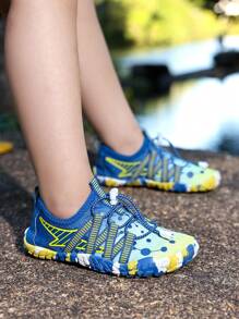 Special Offer Kids & Teens Boys/Girls Beach/Water Shoes, Professional Beach Volleyball Training Shoes, Cycling Shoes, Fitness Hiking Shoes, Lightweight , Best Companion For Beach Trip (Asymmetrical Print On Soles) - Blue - View 9