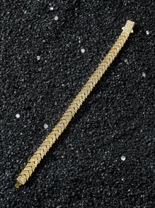 1pc Men's Hip Hop Fully Rhinestoned Fish Tail Chained Bracelet, Personalized Daily Wear, Boyfriend Gift - Style a - View 4