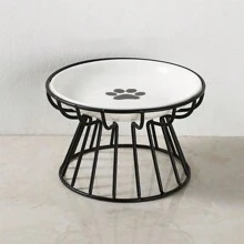 宠物高脚铁架猫爪托盘猫食狗食碗陶瓷易清洗罐头食品碗喂食器宠物碗批发 - 彩色 - 查看 10