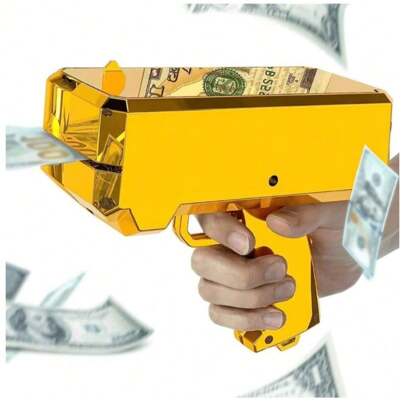 1 pezzo Pistola giocattolo spara soldi, Pistola giocattolo che spara banconote finte, Pistola portatile spara soldi, Dispenser di banconote finte, Giocattolo che spara soldi, Decorazione per Ognissanti, Accessori per feste di Ognissanti, Regalo per il Ringraziamento/Natale