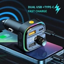Kfz-Ladegerät FM-Sender MP3-Player Freisprechanlage Kabelloses Bluetooth 5.3 5V3.1A Dual-USB Kfz-Adapter Radiomodulator zur Wiedergabe von USB-Sticks