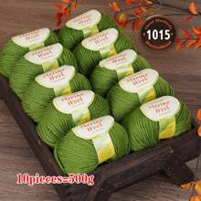 10 Balls Merino Knitted Yarn, Fine Spun Knitted Yarn For Knitting Sweaters, Cardigans, Vests, Handmade Yarn