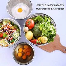de cuencos de acero inoxidable para cocina y recipientes de diferentes tamaños para ensalada, Umite Chef pasta o reposteria | Accesorios de cocina con tapa incluida para almacenar alimentos o preparar comida (Negro) - Negro - Ver 4