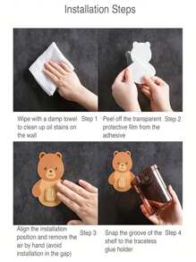 1个带排水孔的牙刷架 - 壁挂式，多功能牙膏牙刷收纳盒，适用于浴室，浴室配件，家居装饰，完美的浴室收纳壁挂式牙刷架，无线浴室整理架，家居浴室装饰，秋季装饰，返校装饰 - 彩色 - 查看 10