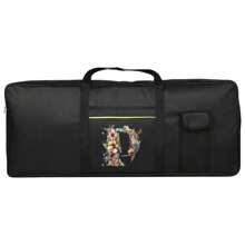 1 bolso de teclado de instrumento con estampado floral y letras, bolso protector de almacenamiento para teclado portátil a prueba de agua, con asa de transporte, funda anti-golpes para piano electrónico, ideal para viajes y almacenamiento en el hogar, de 61 teclas, con bolsillos dobles y protección completa contra el polvo