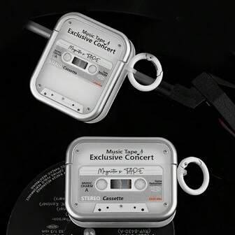 1 件复古盒式设计保护壳兼容 AirPods 1/2/4，简约白色适用于新款 AirPods 3、AirPods Pro 2 无线耳机