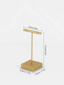 1pc/2pcs Metal T-Shaped Jewelry Display Stand, Ring, Earring, Necklace Jewelry Display Stand, Jewelry Storage Stand, Jewelry Stand Suitable For Wedding And Valentine's Day Gifts, Room Decor - Gold - View 18