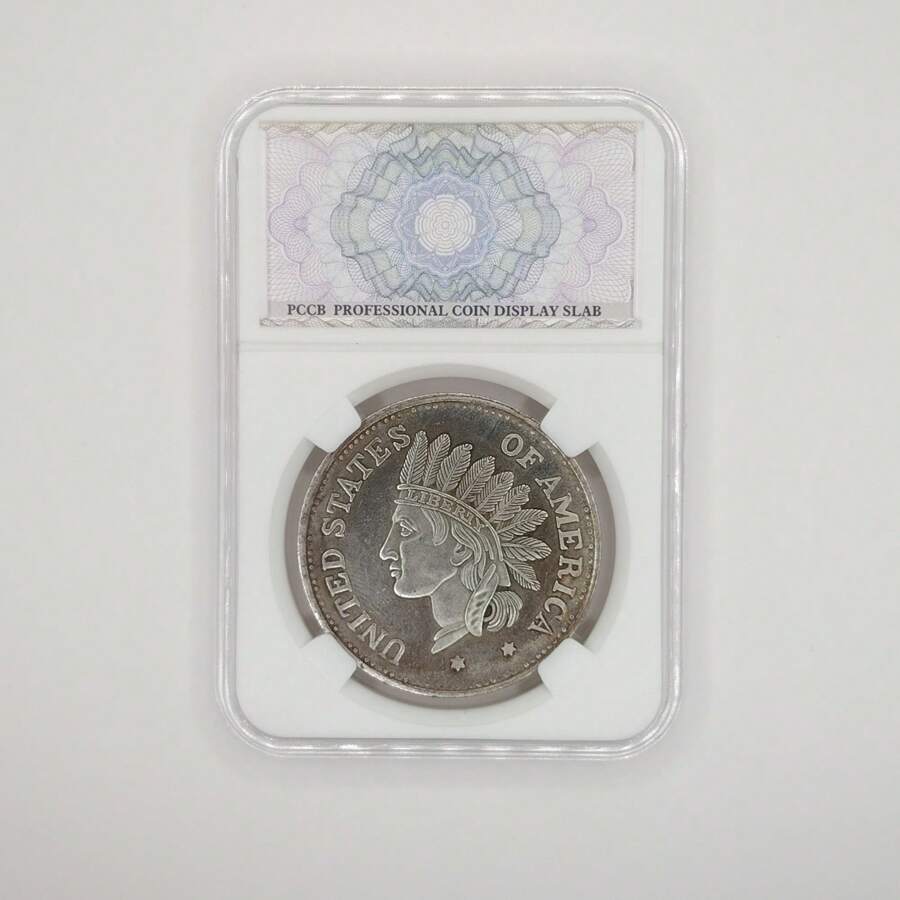 38mm/1.50 pulgadas Enmarcado, Retrato indio de 1851, Copia de cobre, Colección de regalos de Navidad, Pascua y cumpleaños - Gris - Ver 1
