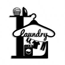 1pc Elegant Metal Wall Art Sign - Abstract Design Suitable For Laundry Room, Perfect Home And Office Decor, Suitable For Living Room, Bedroom, Patio, Kitchen, Etc., Hanging Decoration - Black - View 9