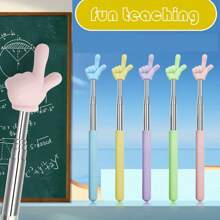 68 cm Teleskop-Fingerlese-Stab, Fingerlese-Stab, einziehbarer Fingerstab, Unterrichtsmaterial aus Edelstahl, ausziehbarer Leszeiger, Frühpädagogisches Werkzeug, Lehrerstab, Lesestift, Tafel, Klavier-Führungsstab, Lese-Zuhause-Unterricht, Lehrstab, Bürozeichenmarker, Schreibwaren, Geschenk für Feiertage