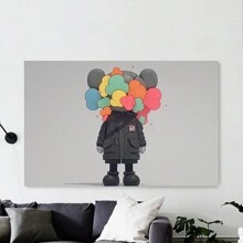 Framed-KAW Street Art Canvas, Personalized Graffiti Poster, Creative Modern Style Wall Art, Suitable For Bedroom, Dining Room, Living Room, Office, And Other Home Wall Decorations - Framed - View 5