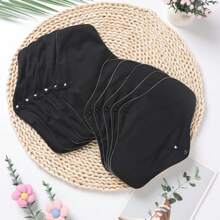 Different Size Solid Black Cloth Pads For Girl Overnight Reusable Heavy Flow Pads