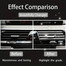 10 peças de decoração para saída de ar de carro, dourado brilhante, faixa de acabamento para ar-condicionado com strass, decoração para saída de ar de carro com strass, universal e dobrável, acessórios de interior