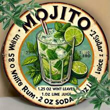 1pc Vintage Havana Mojito Drink Metal Sign, Mojito Recipe Wall Art Decor For Home, Kitchen, Dining Room, Bedroom, Garden, Garage, Hotel, Office - Unique Metal Plaque 20x20cm,Home Decor ,Room Decor,Wall Decor Gifts Birthday Graduation