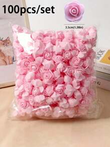 50/100/200pcs Mini Foam Roses Heads, PE Foam Fake Rose Heads For DIY Wedding Flowers, DIY Bear Wedding, Home Decor, DIY Crafts, Party, Holiday, Valentine's Day Decoration