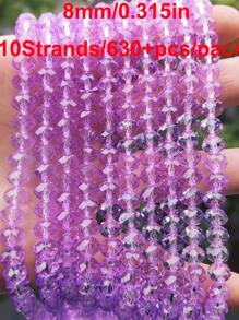 Al por mayor 10 hebras/630+ piezas Cuentas de vidrio brillantes de 8 mm/Cuentas para vacaciones/Cuentas de cristal estilo austríaco/Cuentas de vidrio facetadas/Cuentas de vidrio de forma redonda de colores para hacer pulseras/collares/tobillos/aretes/joyería/Abalorios sueltos DIY/Cuentas espaciadoras de cristal/Decoración de boda/Decoración de árbol de Navidad/Decoración de vacaciones/Decoración de habitación - Multicolor - Ver 2