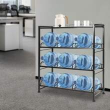 4-Tier Water Jug Rack, Water Rack Stand For Home, Office, Restaurant Water Jug Holder, - Black - View 1