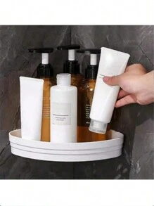 1 件角架，调料架，三角形桌面收纳架，多层储物架，方便存放和展示各种物品，保持厨房和浴室整洁，厨房和浴室储物收纳架 - 白色 - 查看 1