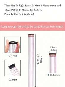 12 件无缝激光金属闪亮丝带接发、仿发夹、发饰 - 彩色 - 查看 6