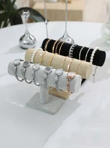 1pc/2pcs Single Layer Linen/Velvet Bracelet Holder Jewelry Display Stand, Watch Holder, Headband Organizer For Jewelry Shop Counter