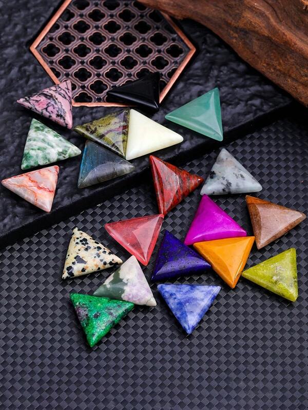 1/5/10/15/20/30pcs Random Natural Worry Stone, Bulk Triangle Natural Stone, 0.8 Inch Thumb Crystal Treatment Pressure Pocket Stone, Mixed Polishing Gem DIY Meditation Anxiety Jewelry Making
