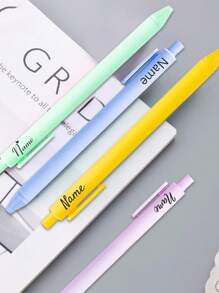 1/2/5/10/20pcs Custom Engraving Color Ballpoint Pens, Back To School Supplies For Kids, Personalized Pens Ballpoint With Name, Personalized Wedding Pen, 14.4cm/5.66in, Pink/White/Mint Green/Sky Blue/Light Blue/Yellow/Light Yellow/Light Purple/Purple/Skin Color, Customized Couple Pen, Personalized Bridesmaid Pen, Groomsman Pen, Office Decor - Multicolor - View 3