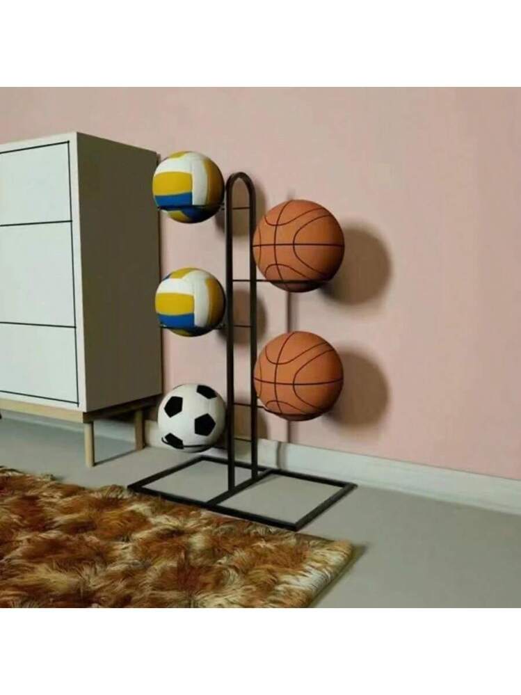 Porte Ballon Basket 2/3/4/5 Niveaux - Support Rangement Vertical Métal Pour Ballons De Sport