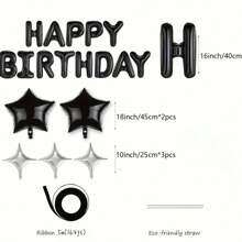 18pcs Multicolor HAPPY BIRTHDAY Letter With Star Balloon Set Birthday Party Decoration Balloons