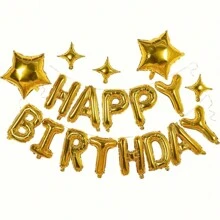18pcs Multicolor HAPPY BIRTHDAY Letter With Star Balloon Set Birthday Party Decoration Balloons