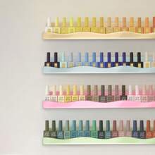 Nail Polish Wall Rack,15 Inch 6 Pastel Colors Acrylic Nail Polish Floating Shelves For 66-90 Bottles Multi-Purpose,Ideal Gift For Girls Teens,Great Display For Salons Retailers,For Holiday Beach, Bathroom Collection, Bedroom Collection, Large Capacity