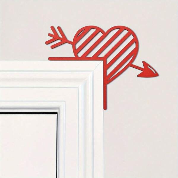 1 pieza Decoración romántica de marco de puerta en forma de corazón rojo para el Día de San Valentín, colgante de madera para puertas, ventanas o suelo, disponible en 7 estilos