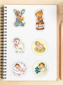 50pcs VINTAGE BABY Cartoon Graffiti Stickers Water Cups Computer Suitcases Decorated Waterproof Stickers - Multicolor - View 6