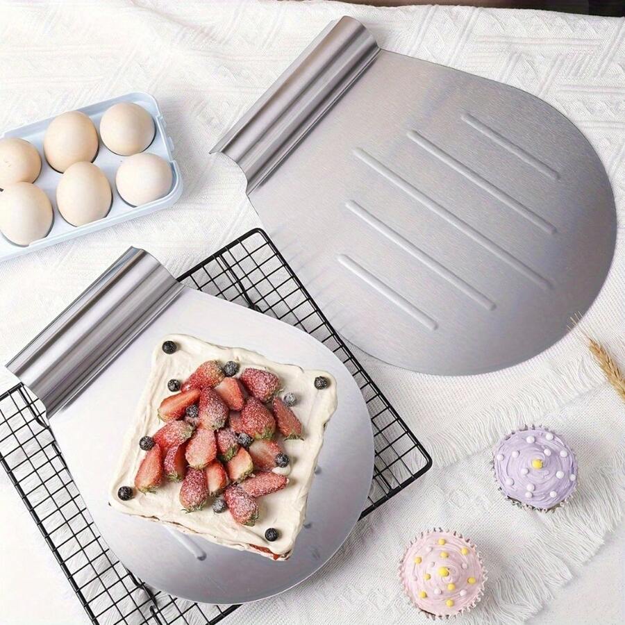 1 件装披萨铲不锈钢 430 印记铲烘焙工具厨房用品披萨转移设备、烘焙配件 - 銀色 - 查看 1