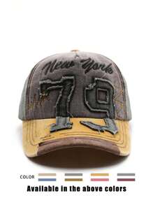 1 件刺绣 79 拼布水洗棒球帽，户外可调节防晒休闲帽，适合春季、秋季旅行、海滩、Y2K 风格年轻帽子