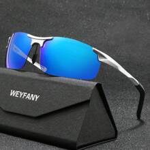 WEYFANY 男女通用方形经典金属框偏光太阳镜，户外运动驾驶钓鱼旅行眼镜，高级礼盒，夏季海滩度假、户外、旅行的节日礼物 - 彩色 - 查看 8