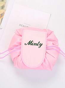 Customized Embroidered Slouchy Drawstring Makeup Bag Storage Bag Portable Travel Storage Bag Slouchy Bag Large Capacity Cosmetics, Makeup Storage, Color Bundle Storage, Beach Swimming Clothes Storage Bag
