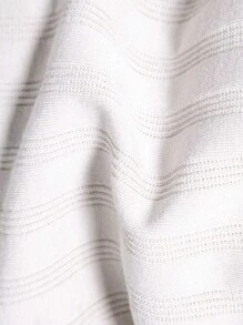 男士纯色 Polo 领短袖罗纹毛衣，百搭 - 白色 - 查看 6