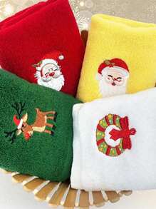 1 Chiếc Khăn Nhỏ Quà Tặng Giáng Sinh, Thiết Kế Hoạt Hình Lễ Hội, Khăn Mini Mềm Mại Và Thân Thiện Với Da, Đồ Trang Trí Tiệc Theo Chủ Đề Ngày Lễ Có Thể Dùng Làm Quà Lưu Niệm Với Các Yếu Tố Giáng Sinh - Khăn Mặt Có Thêu Hình Ông Già Noel, Hoàn Hảo Cho Đồ Trang Trí Ngày Lễ & Đồ Dùng Phòng Tắm, Đồ Trang Trí Giáng Sinh, Đồ Trang Trí Giáng Sinh - Nhiều màu - Xem 8