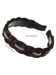1pc Synthetic Hair Plaited Headband Braid Braided With Teeth Hair Band Beauty Accessory Stretch Braid Headbands Hairpiece For Women