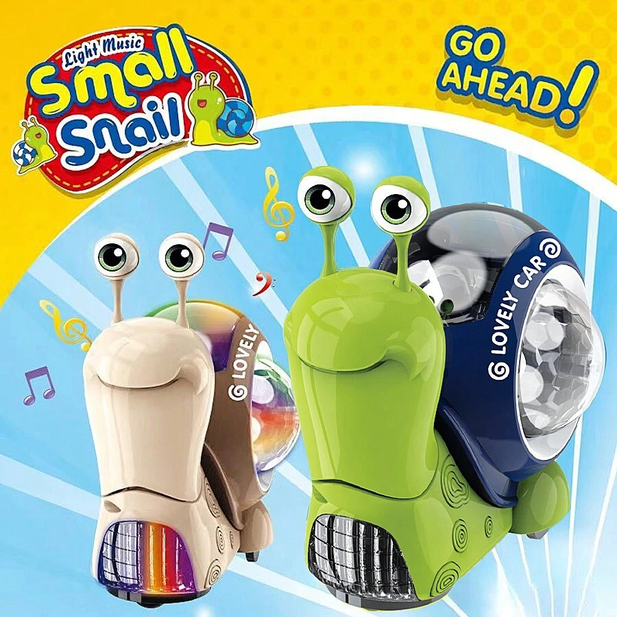 2025新款发光蜗牛玩具，婴儿电动爬行蜗牛玩具，音乐互动感官爬行玩具