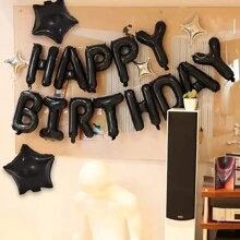 18pcs Multicolor HAPPY BIRTHDAY Letter With Star Balloon Set Birthday Party Decoration Balloons