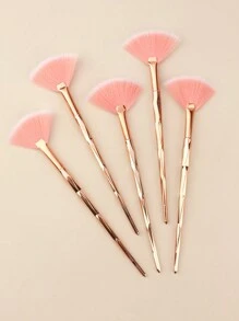 1/3/5/9pcs Soft Fan Brushes For Facial Care - Ideal For Exfoliating Face Masks And Basic Skincare - Includes Makeup Mask Application Brush And Moisturizer Tool,Foundation Brush,Concealer Brush,Blush Brush,Contour Brush,Blush Brush,Bronzer Brush,Powder Brush,Foundation Brush,Blush Brush - Gold - View 5