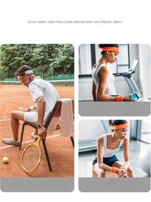 1 Set Fascia per capelli e polsini in spugna di ciniglia, Set di fasce per lo sport, Fascia per capelli sportiva per uomo e donna, 1 pezzo Fascia antisudore, Fascia antisudore in spugna di ciniglia traspirante per tennis, basket, calcio, ginnastica, allenamento, Fascia per capelli