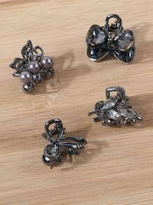 Hair Claw 小型优雅发夹，适合细发女性，发髻发型配件 - 彩色 - 查看 4