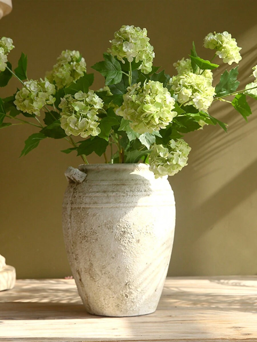 5Pcs Hydrangea Artificial Flowers, 26.37 Inches Faux Hydrangea Flowers With Stems, Real Touch Flowers Plastic Flowers Fake Hydrangeas For Indoor Outdoor Wedding Table Centerpieces Home Decor - 綠色 - 查看 1